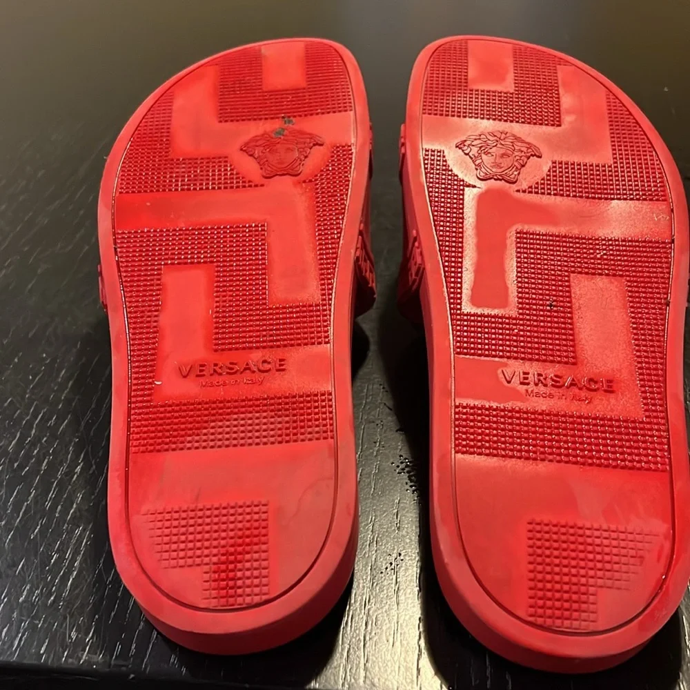 Versace Red Medusa Slides